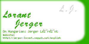 lorant jerger business card